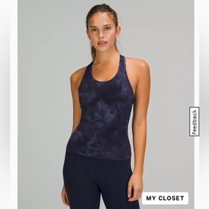 Lululemon Cool Racerback Short Tank Top Nulu
Diamond Dye Asphalt Gray True Navy